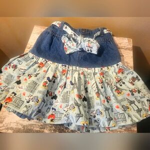 Super Cute Girl's Denim Mickey Mouse skirt